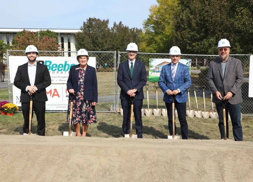 From left to right: CNY Regional Director Joshua Pearlman, MVCC Chair Board of Trustees Wendy Waters, MVCC President Randall VanWagoner, Oneida County Executive Anthony Picente and Fabmatics CEO Thomas Beeg